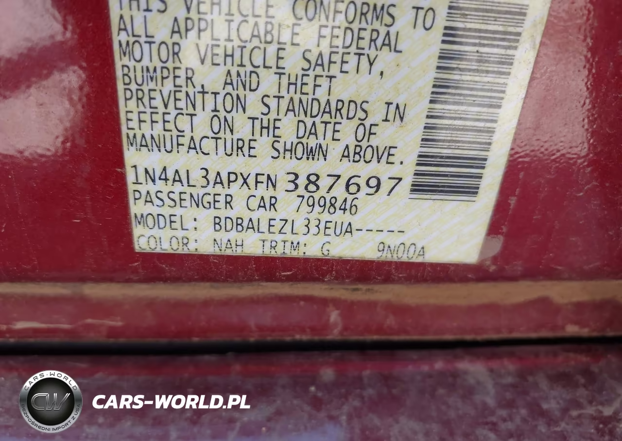 2015 Nissan Altima 2.5-2.5 S-2.5 Sl-2.5 Sv VIN:1N4AL3APXFN387697 - 9