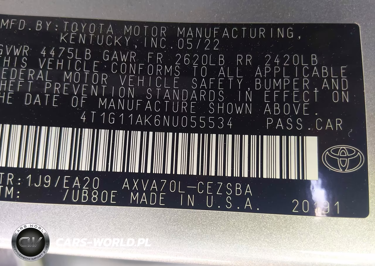 2022 Toyota Camry Se VIN:4T1G11AK6NU055534 - 9