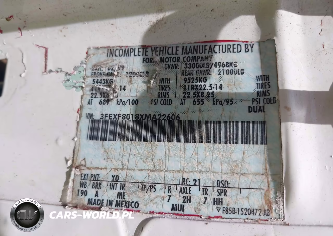 1999 Ford F800 VIN:3FEXF8018XMA22606 - 9