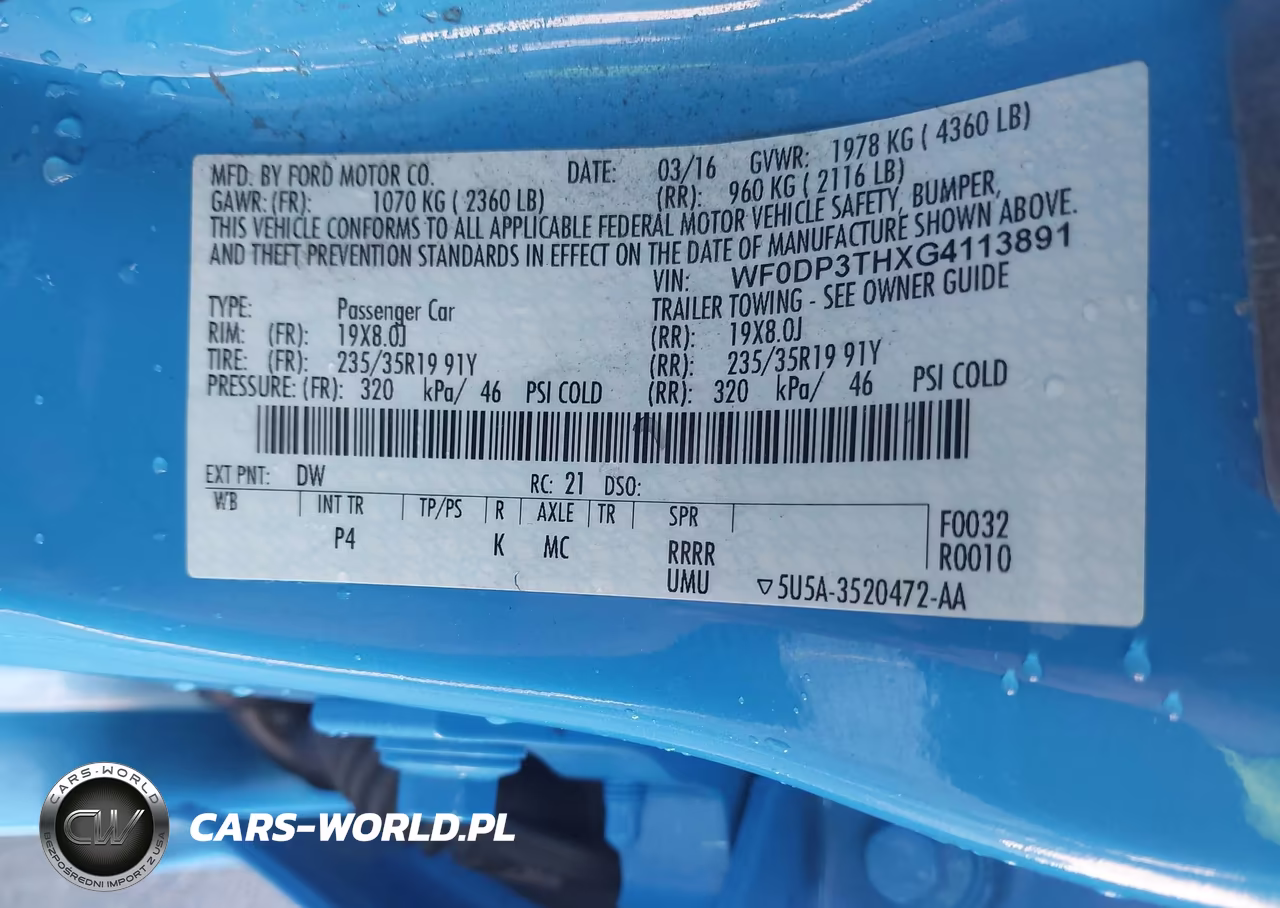 2016 Ford Focus Rs VIN:WF0DP3THXG4113891 - 9