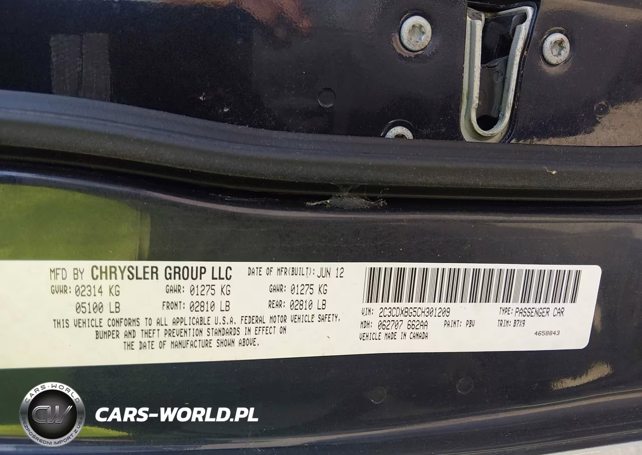 2012 Dodge Charger Se VIN:2C3CDXBG5CH301209 - 9