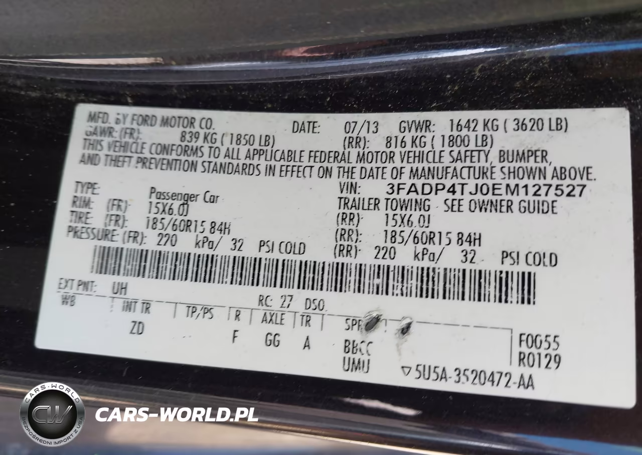 2014 Ford Fiesta S VIN:3FADP4TJ0EM127527 - 9