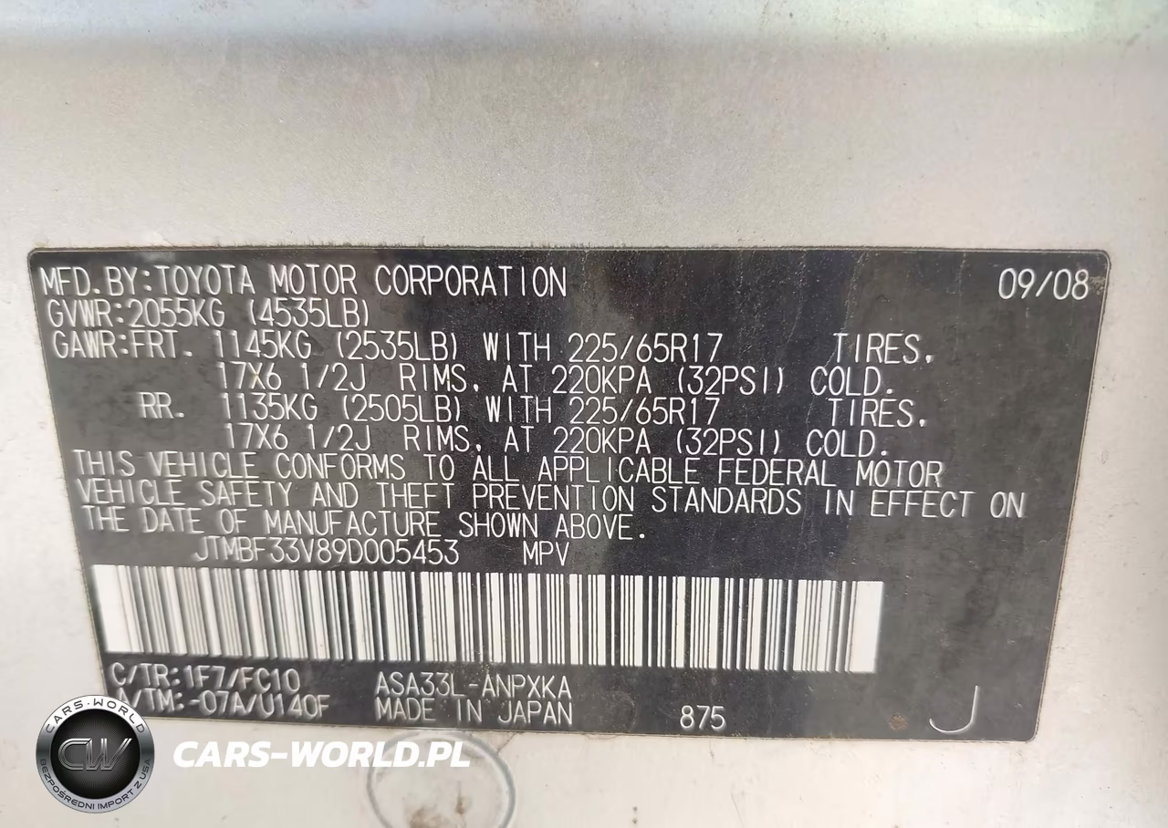 2009 Toyota Rav4 VIN:JTMBF33V89D005453 - 9