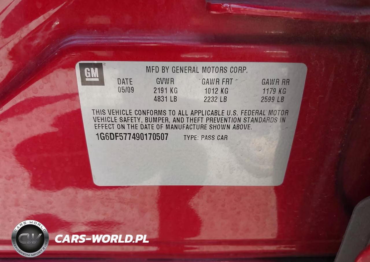 2009 Cadillac Cts Standard VIN:1G6DF577490170507 - 9