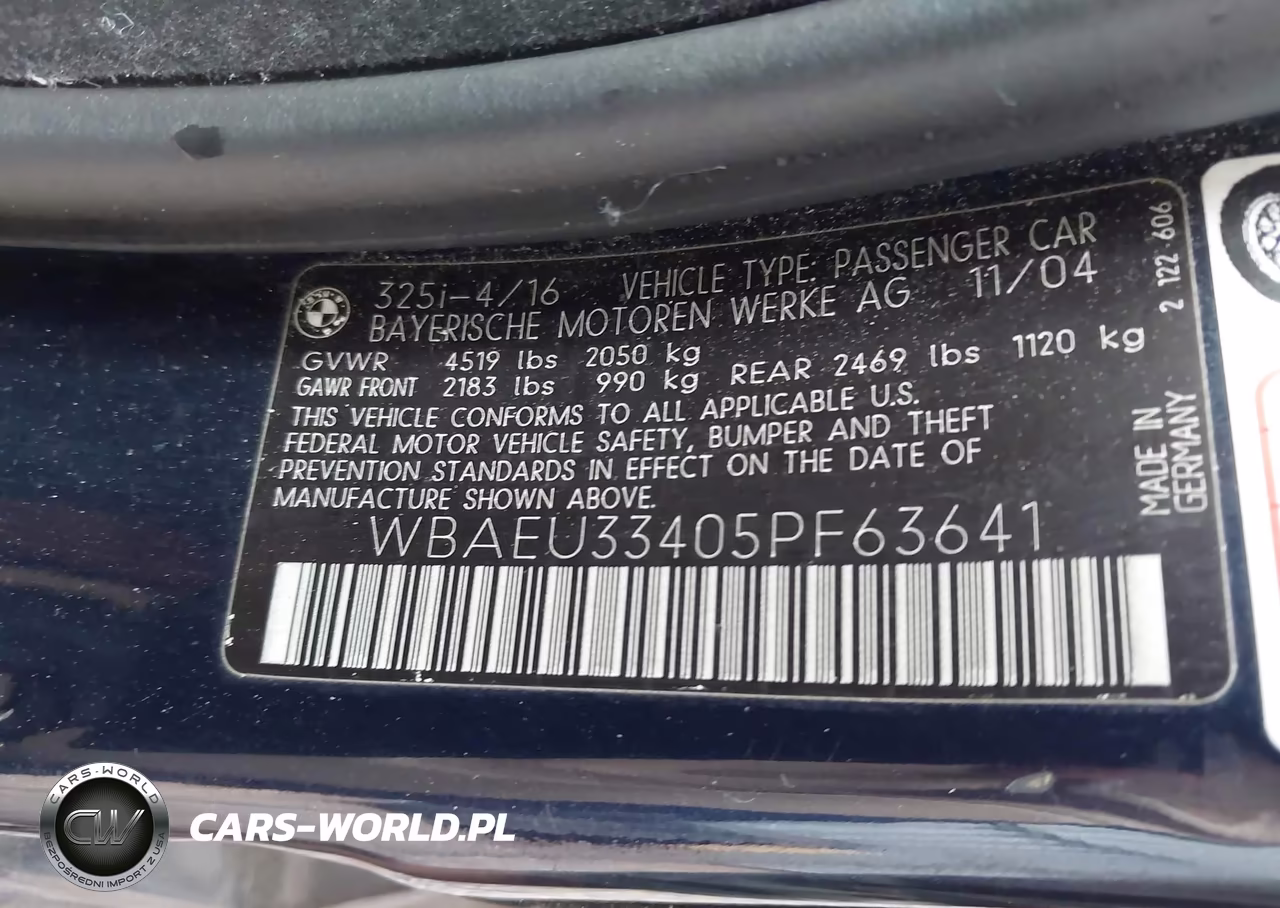 2005 BMW 325Xi VIN:WBAEU33405PF63641 - 9