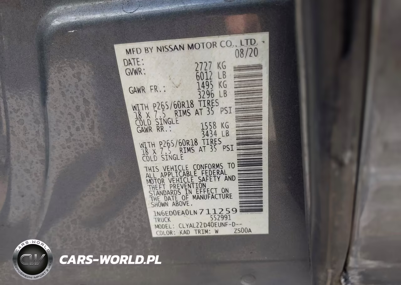 2020 Nissan Frontier Sv 4X2 VIN:1N6ED0EA0LN711259 - 9