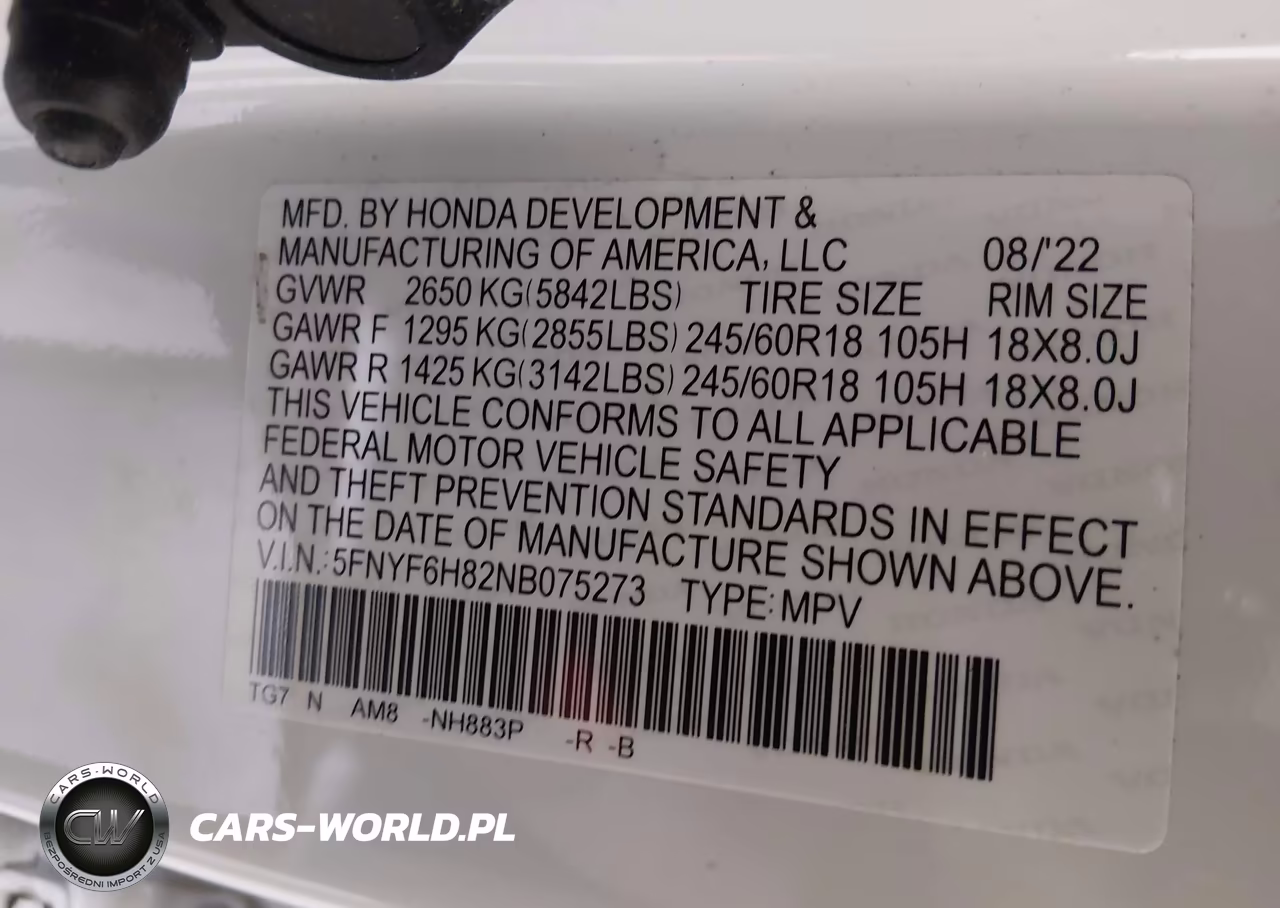 2022 Honda Pilot Awd Trailsport VIN:5FNYF6H82NB075273 - 9