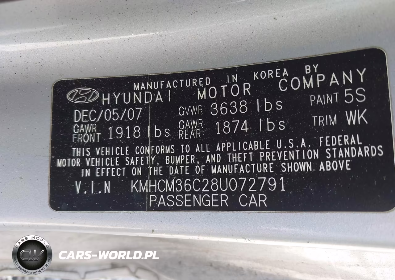 2008 Hyundai Accent Gs VIN:KMHCM36C28U072791 - 9