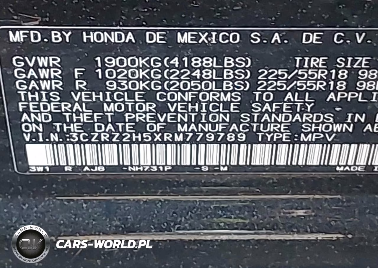 2024 Honda Hr-V Awd Sport-Awd Sport W-O Bsi VIN:3CZRZ2H5XRM779789 - 9
