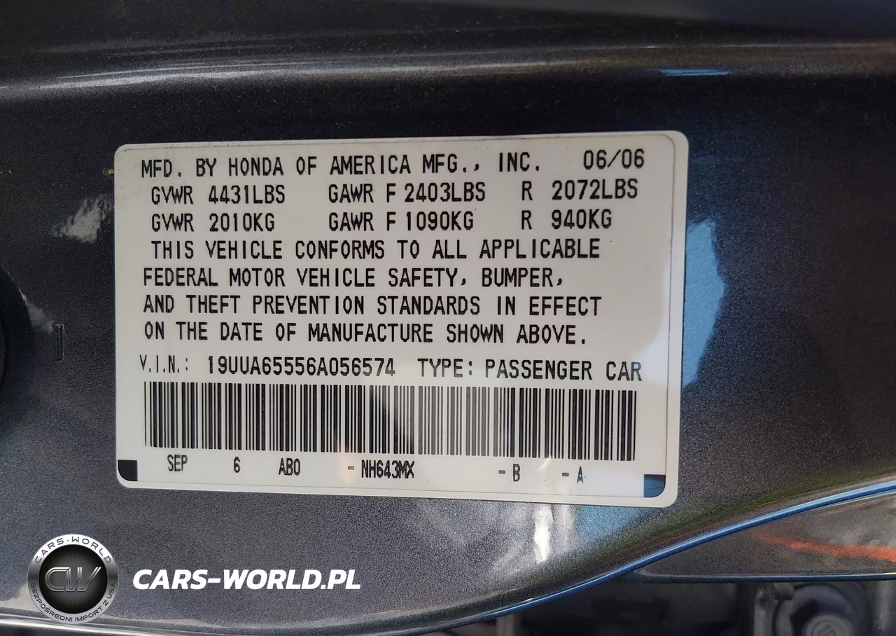 2006 Acura Tl VIN:19UUA65556A056574 - 9