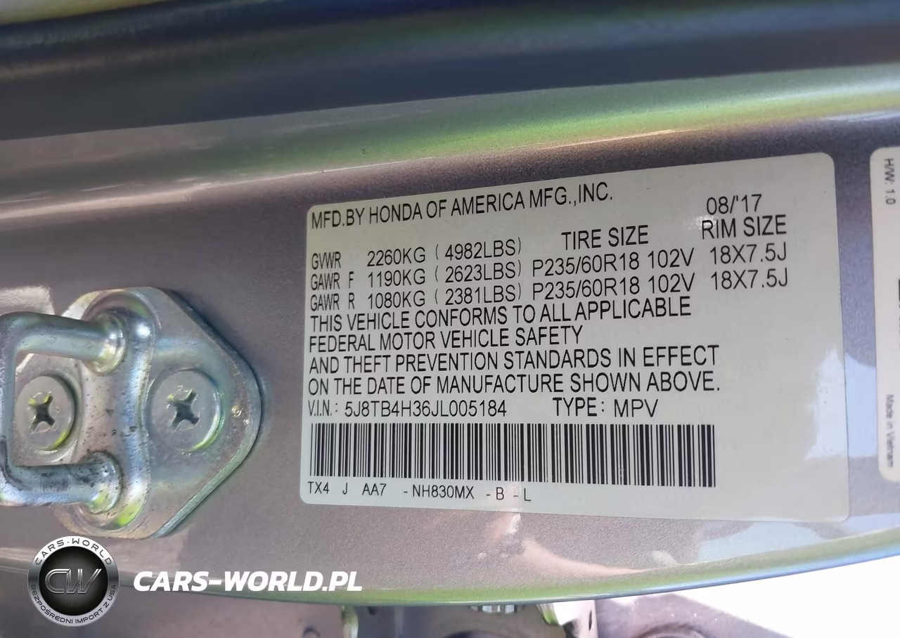2018 Acura Rdx Acurawatch Plus Package VIN:5J8TB4H36JL005184 - 9