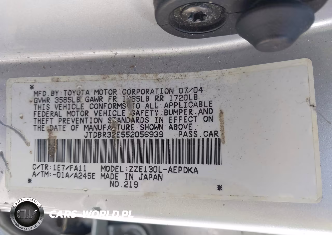 2005 Toyota Corolla Ce VIN:JTDBR32E552056939 - 9