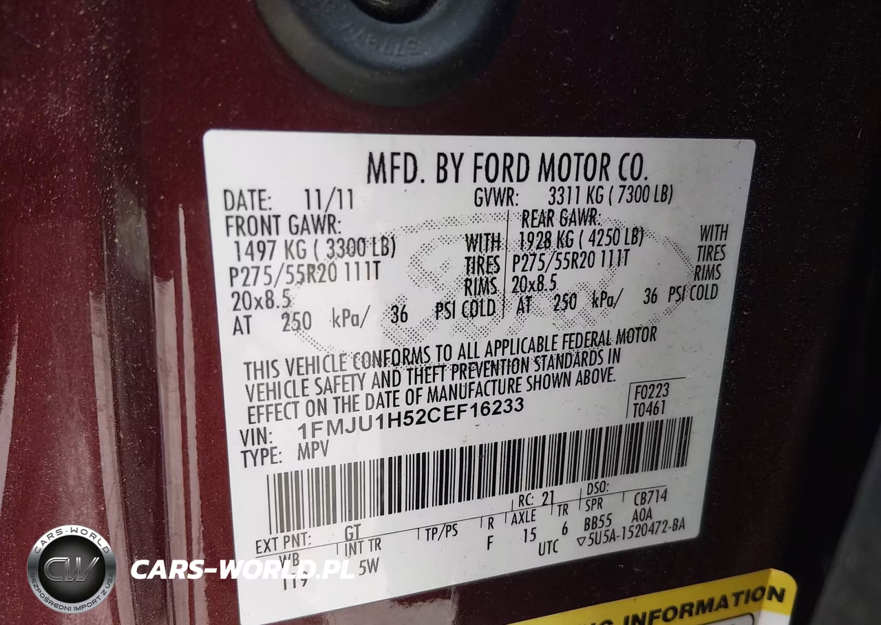2012 Ford Expedition King Ranch VIN:1FMJU1H52CEF16233 - 9