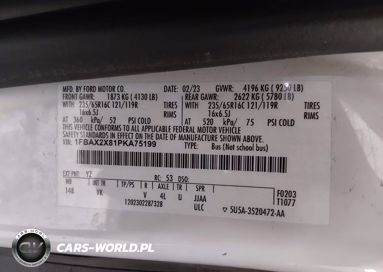 2023 Ford Transit-350 Passenger Van Xl VIN:1FBAX2X81PKA75199 - 9
