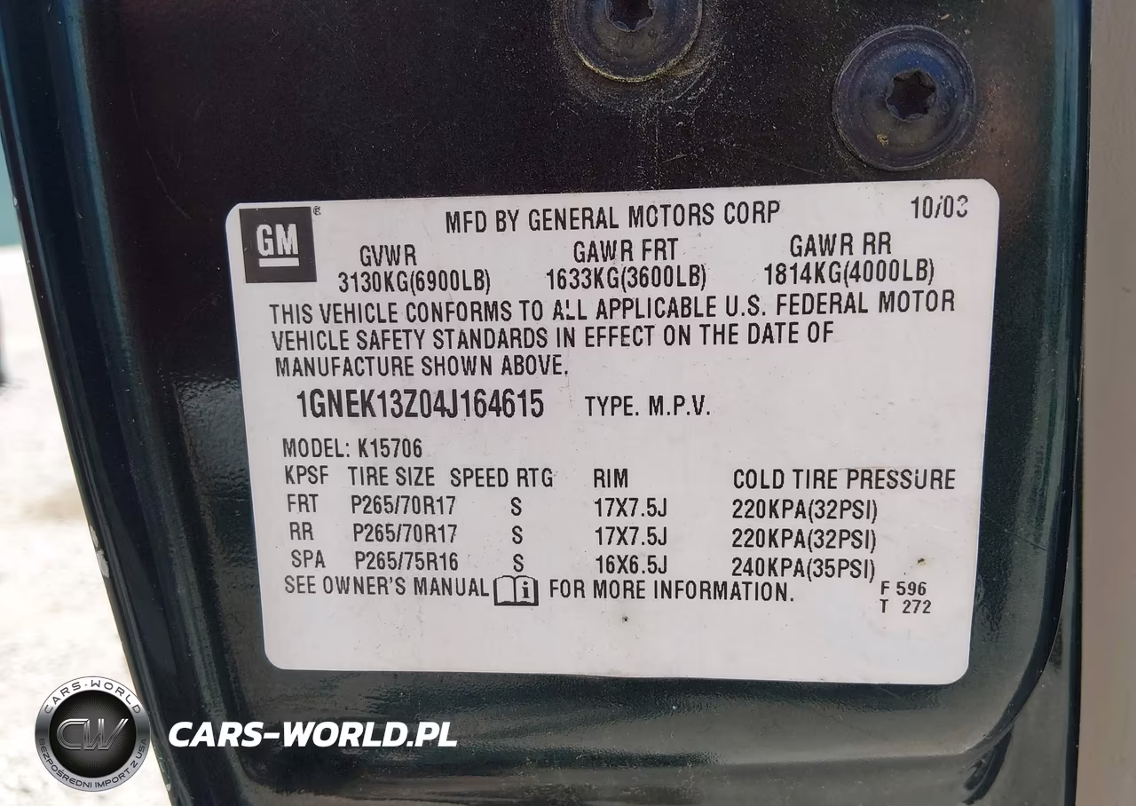 2004 Chevrolet Tahoe Ls VIN:1GNEK13Z04J164615 - 9