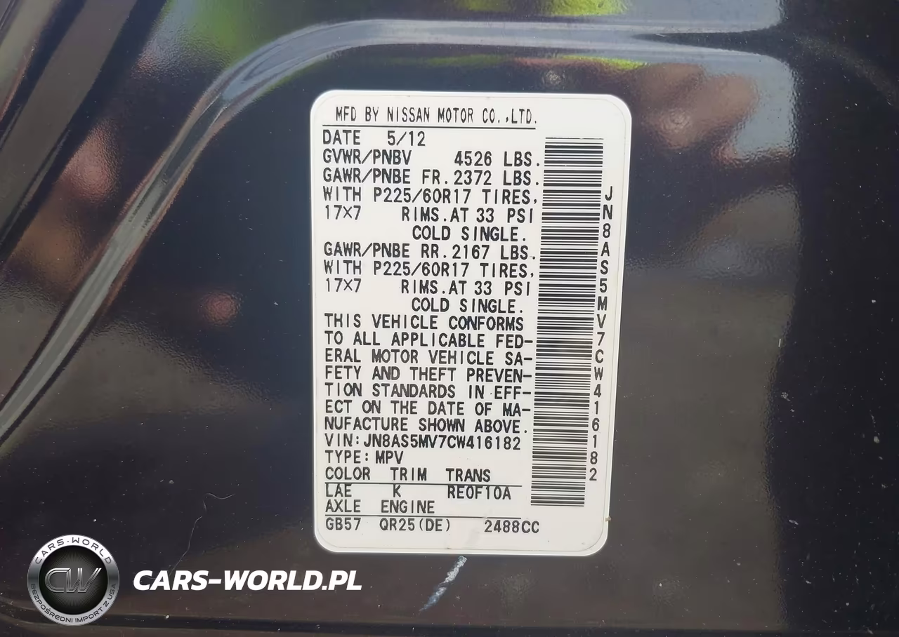 2012 Nissan Rogue Sv VIN:JN8AS5MV7CW416182 - 9