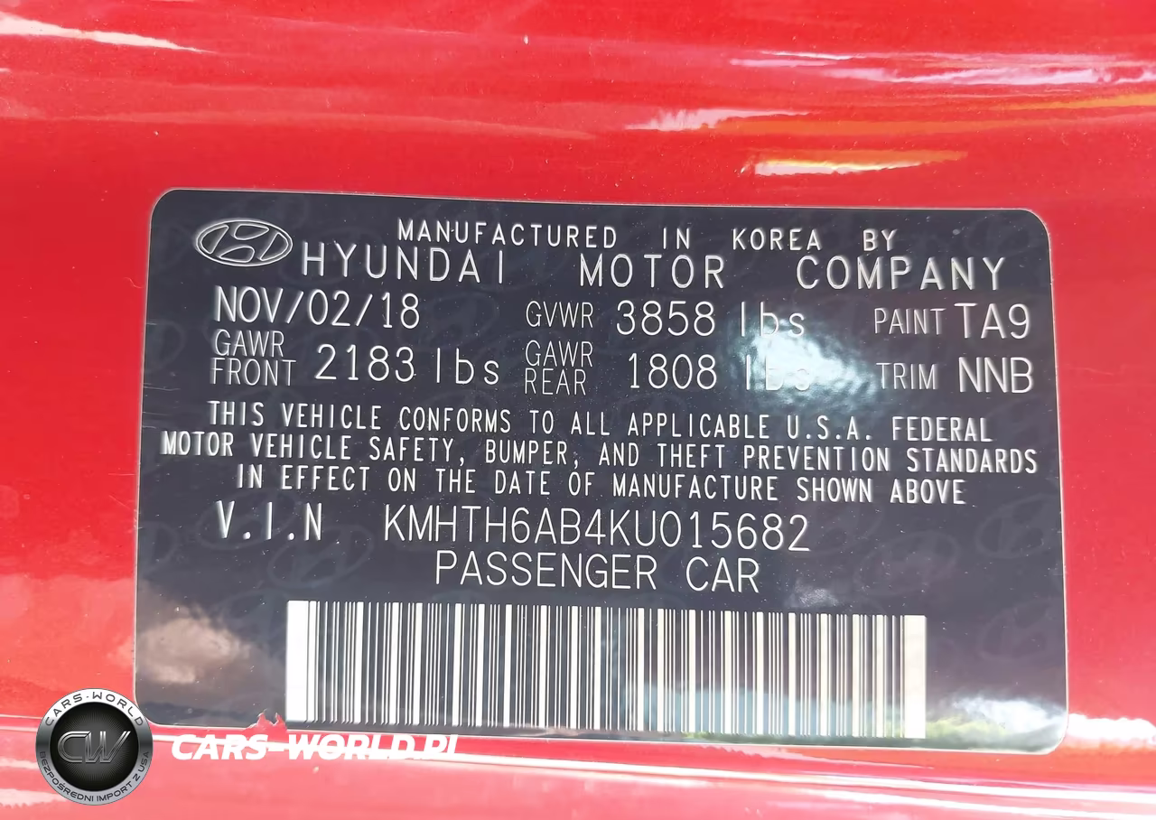 2019 Hyundai Veloster Turbo VIN:KMHTH6AB4KU015682 - 9