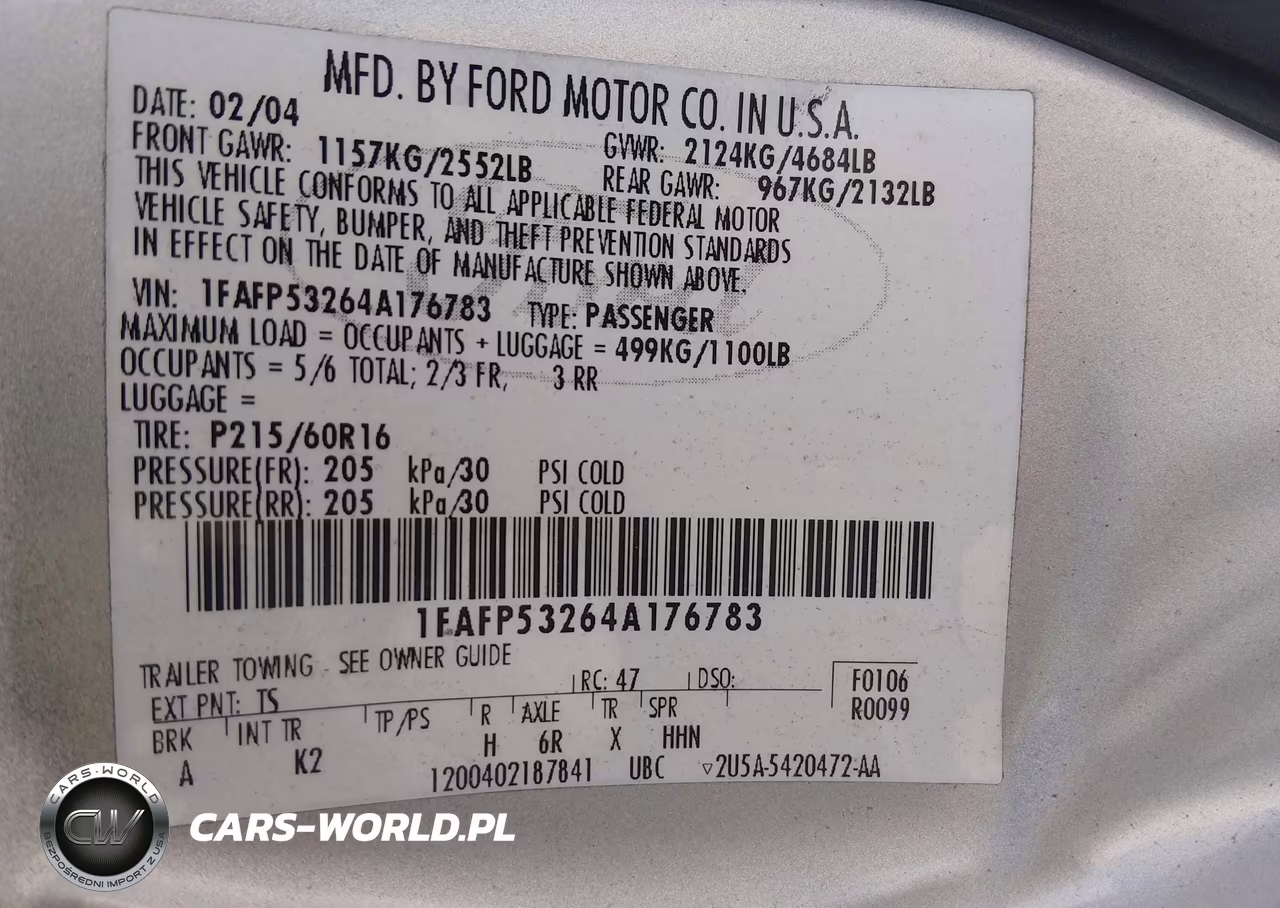 2004 Ford Taurus Se VIN:1FAFP53264A176783 - 9