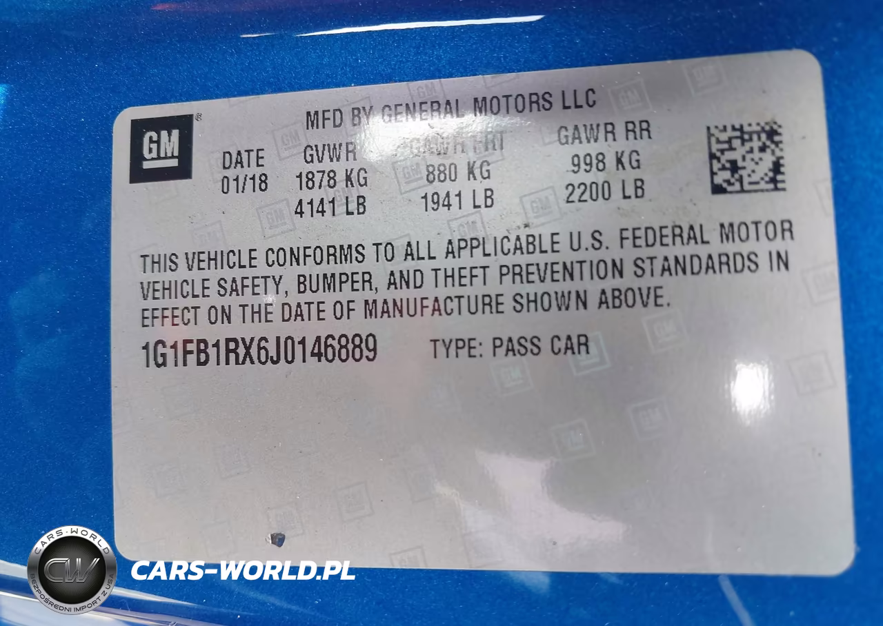 2018 Chevrolet Camaro 1Lt VIN:1G1FB1RX6J0146889 - 9