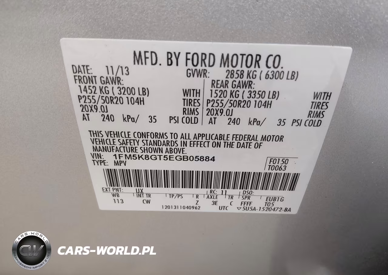 2014 Ford Explorer Sport VIN:1FM5K8GT5EGB05884 - 9