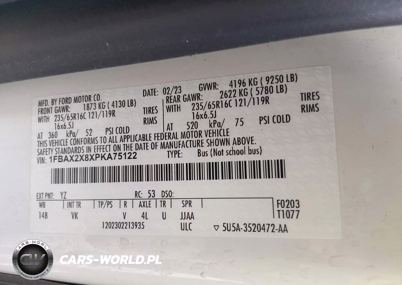 2023 Ford Transit-350 Passenger Van Xl VIN:1FBAX2X8XPKA75122 - 9
