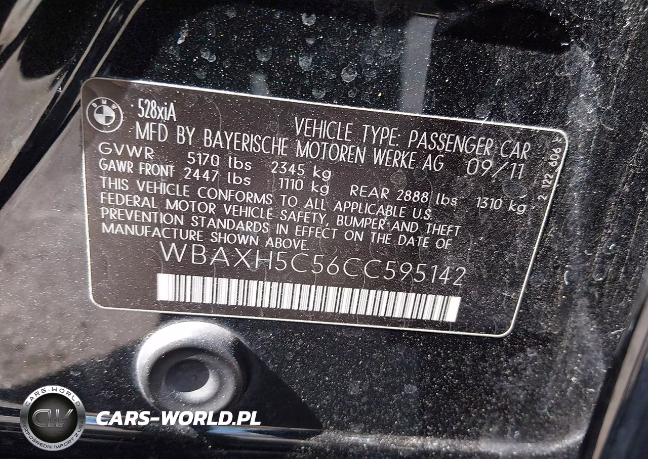 2012 BMW 528I xDrive VIN:WBAXH5C56CC595142 - 9