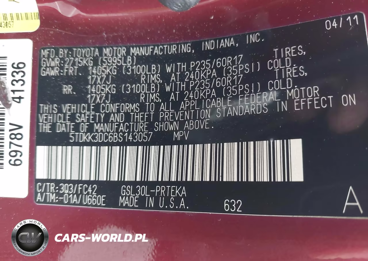 2011 Toyota Sienna Le V6 VIN:5TDKK3DC6BS143057 - 9