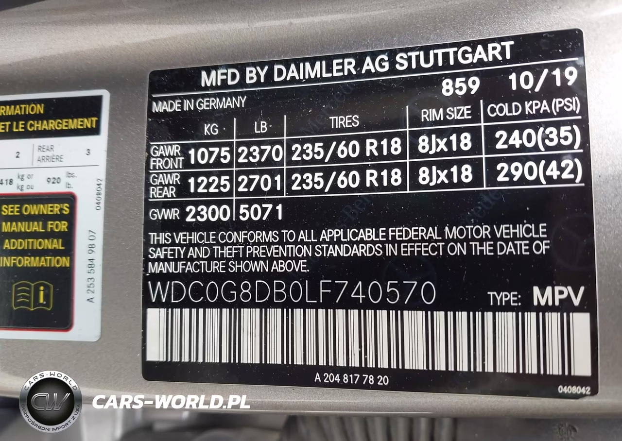 2020 Mercedes-Benz Glc 300 VIN:WDC0G8DB0LF740570 - 9