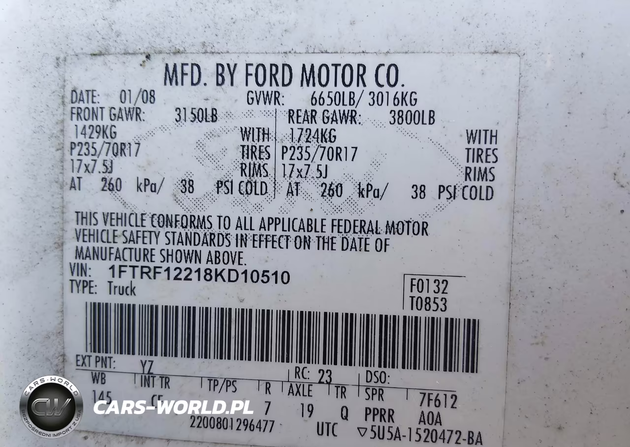 2008 Ford F-150 Stx-Xl-Xlt VIN:1FTRF12218KD10510 - 9