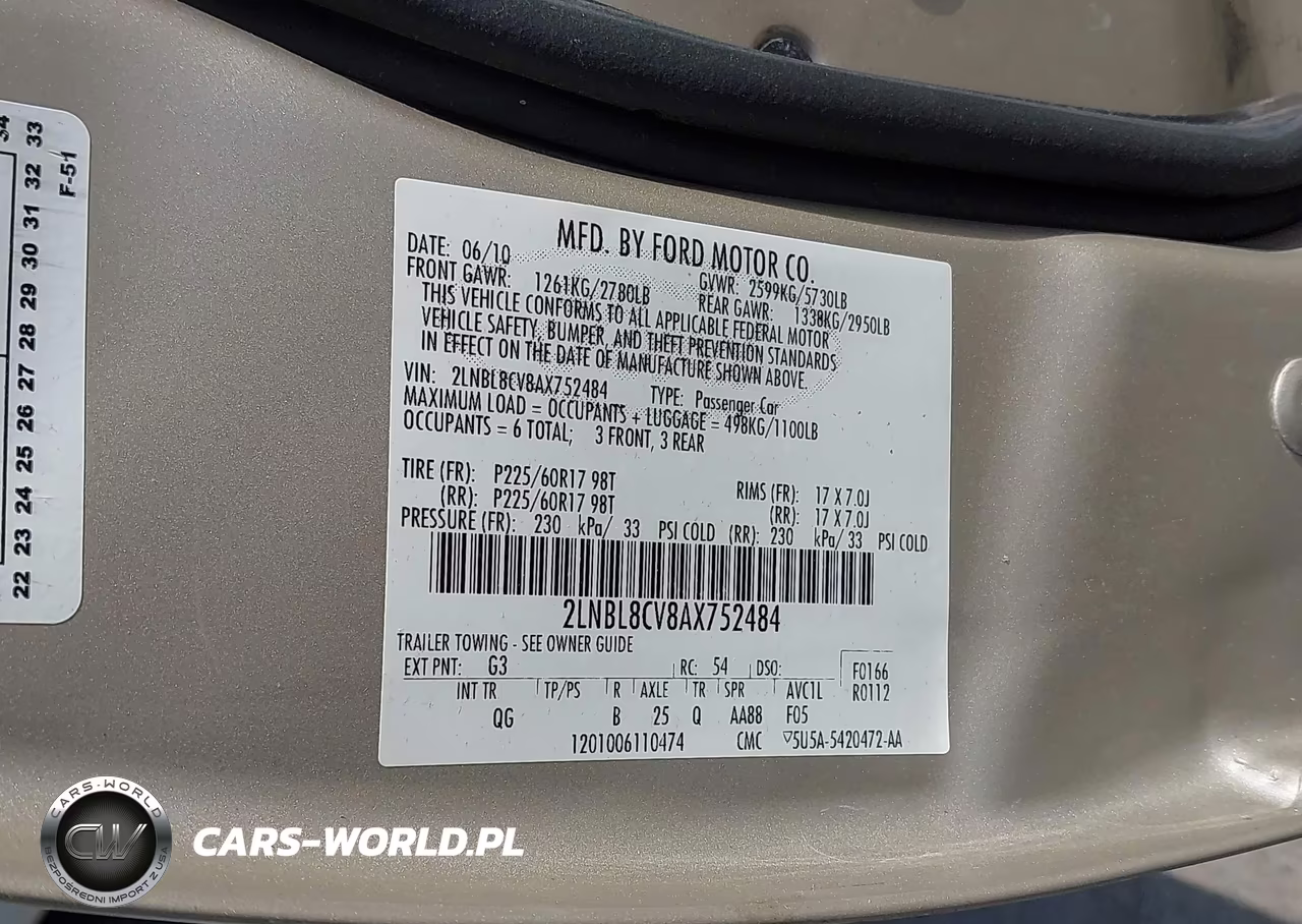 2010 Lincoln Town Car Signature Limited VIN:2LNBL8CV8AX752484 - 9