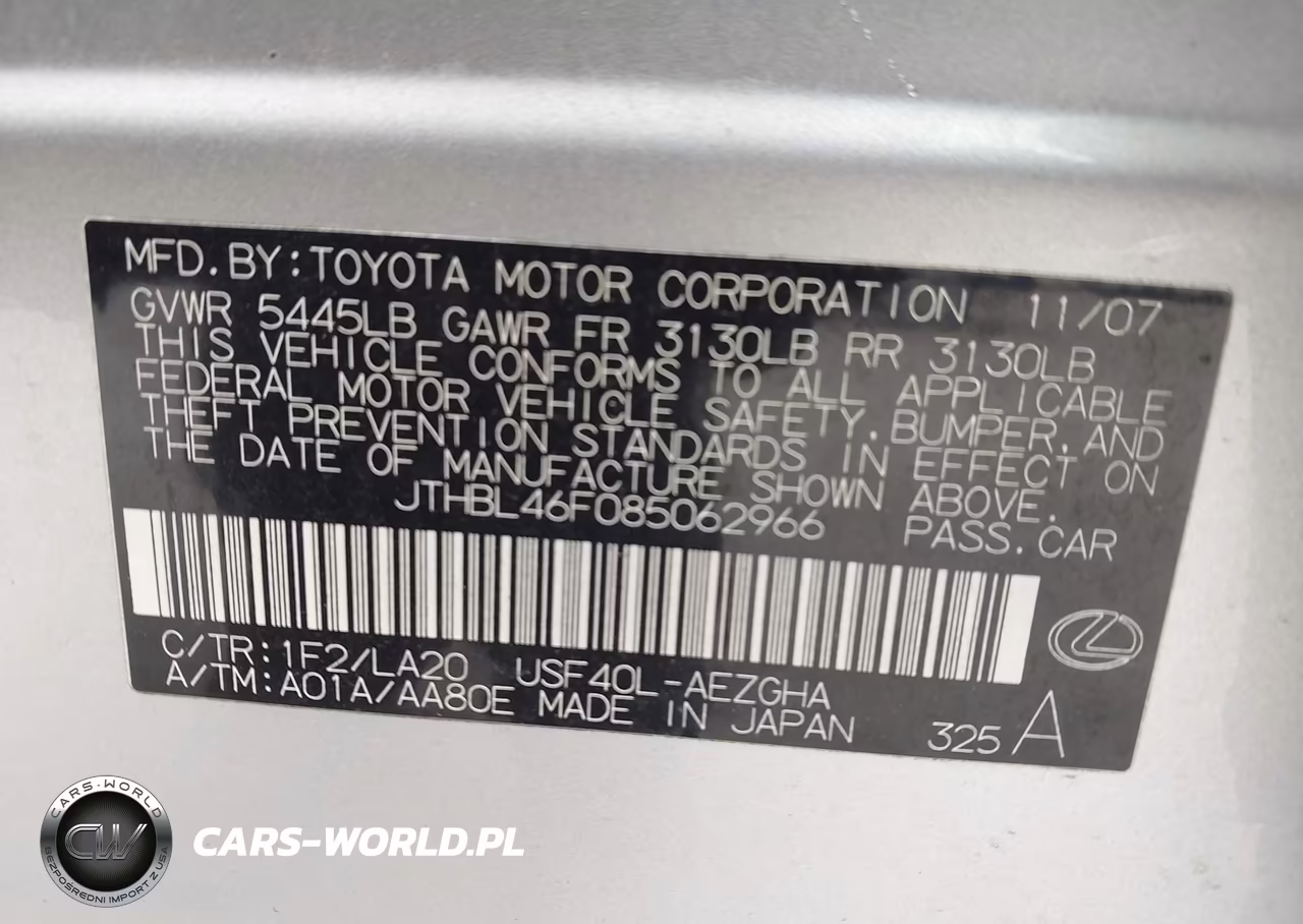 2008 Lexus Ls 460 VIN:JTHBL46F085062966 - 9