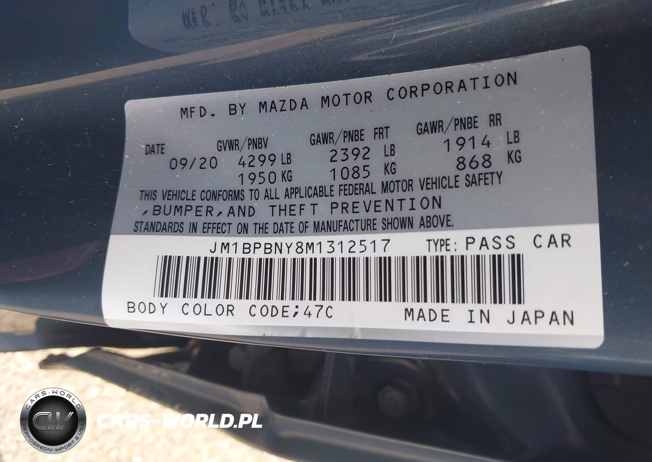 2021 Mazda Mazda3 VIN:JM1BPBNY8M1312517 - 9