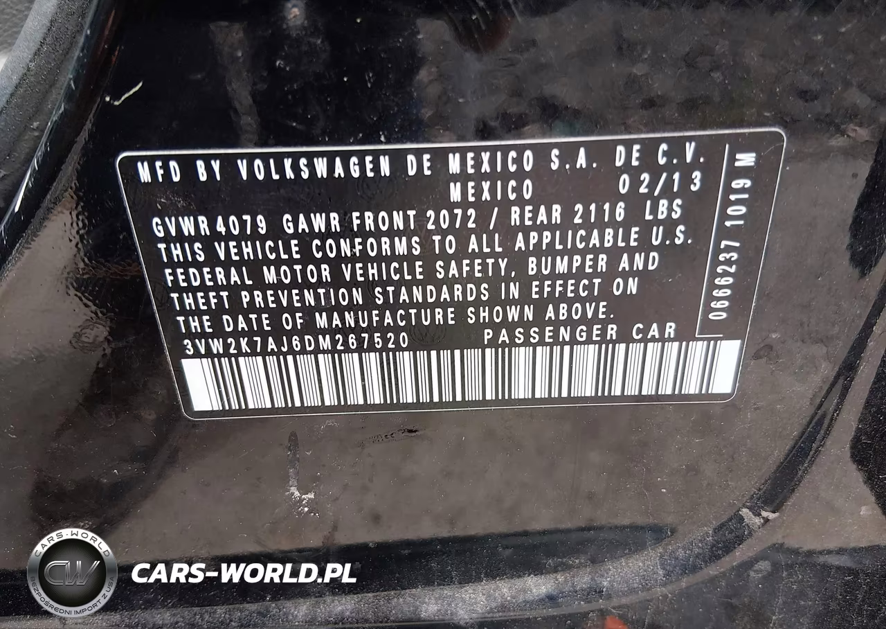 2013 Volkswagen Jetta 2.0L S VIN:3VW2K7AJ6DM267520 - 9