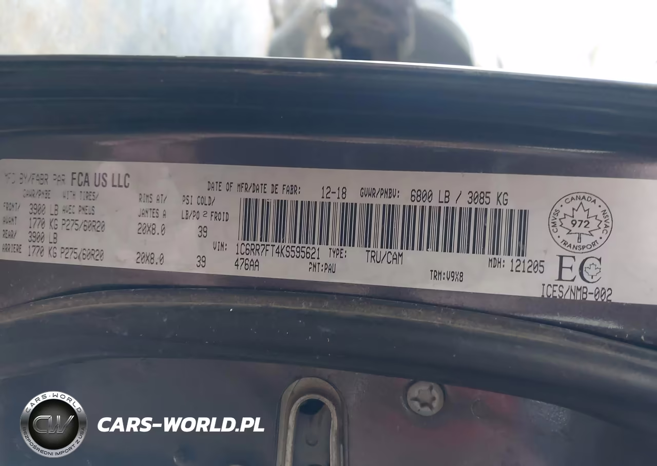 2019 Ram 1500 Classic St VIN:1C6RR7FT4KS595621 - 9