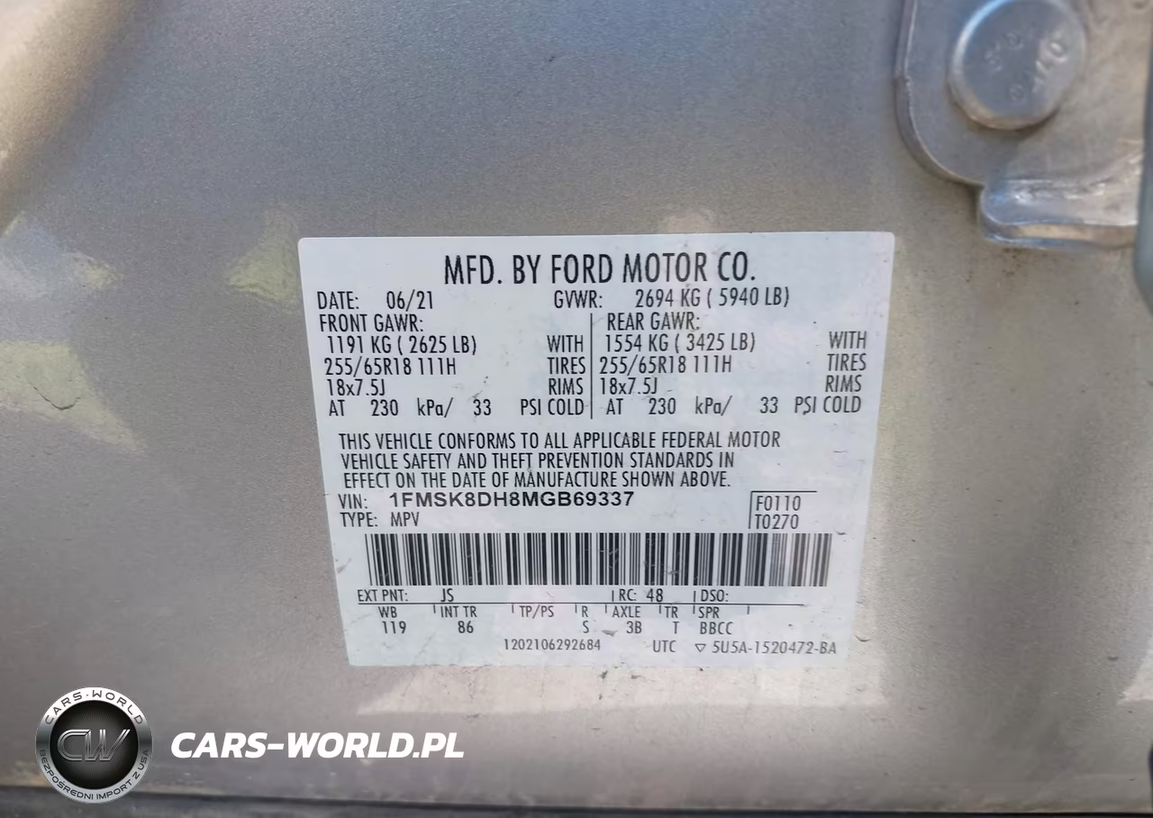 2021 Ford Explorer Xlt VIN:1FMSK8DH8MGB69337 - 9