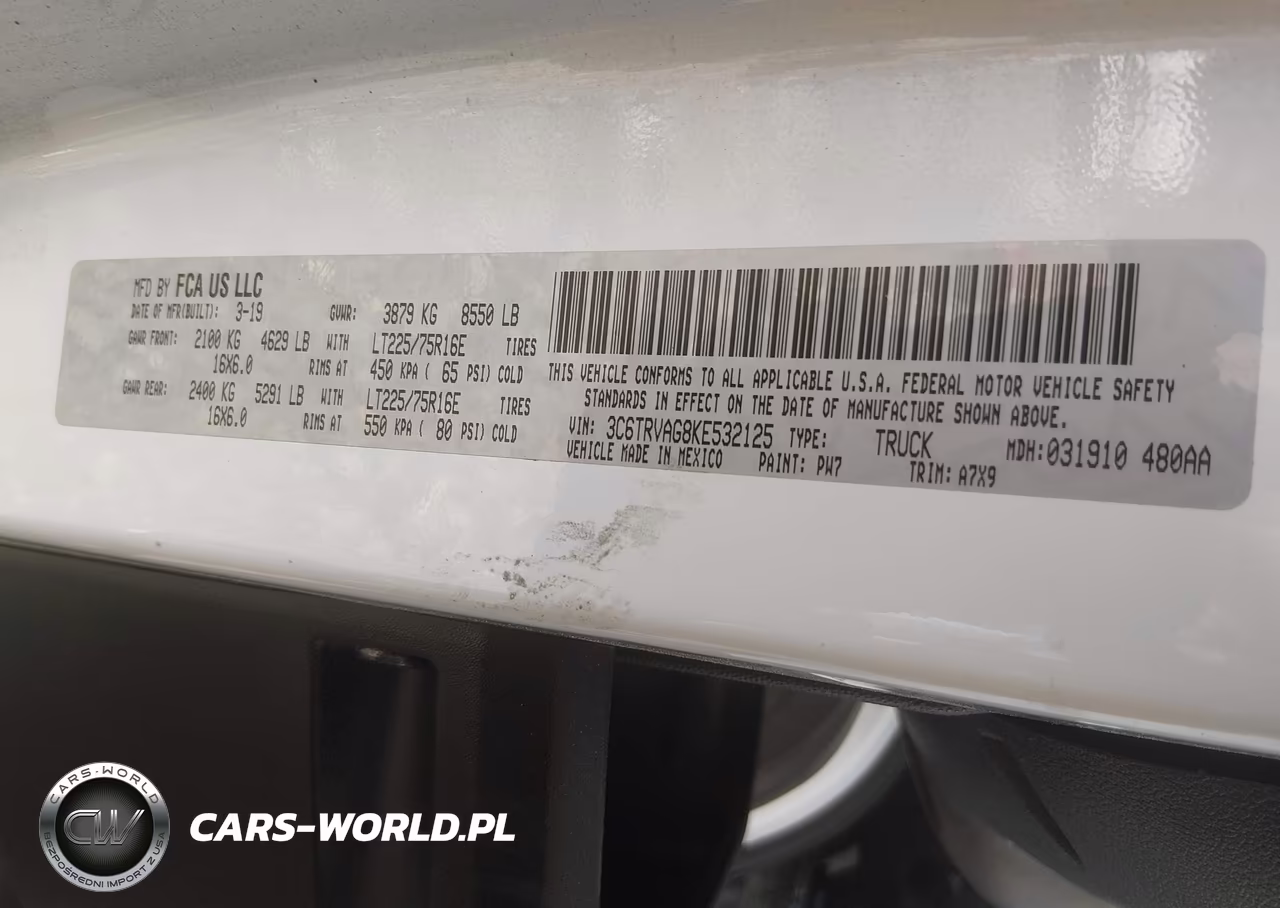 2019 Ram Promaster 1500 Low Roof 136 Wb VIN:3C6TRVAG8KE532125 - 9