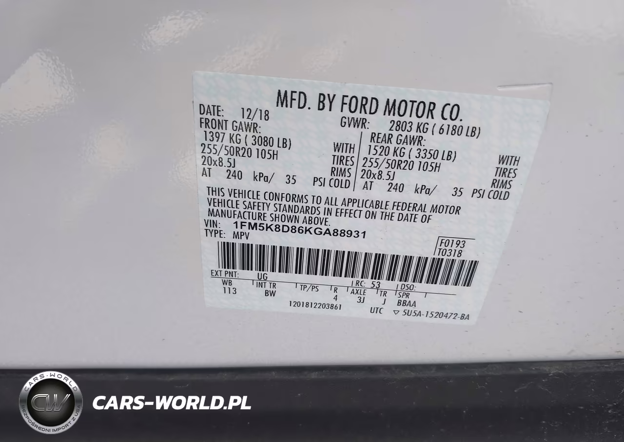 2019 Ford Explorer Xlt VIN:1FM5K8D86KGA88931 - 9