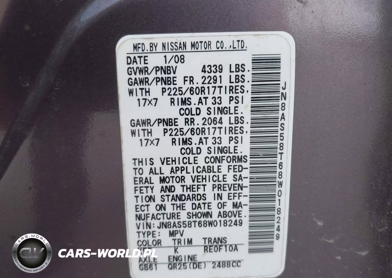2008 Nissan Rogue Sl VIN:JN8AS58T68W018249 - 9