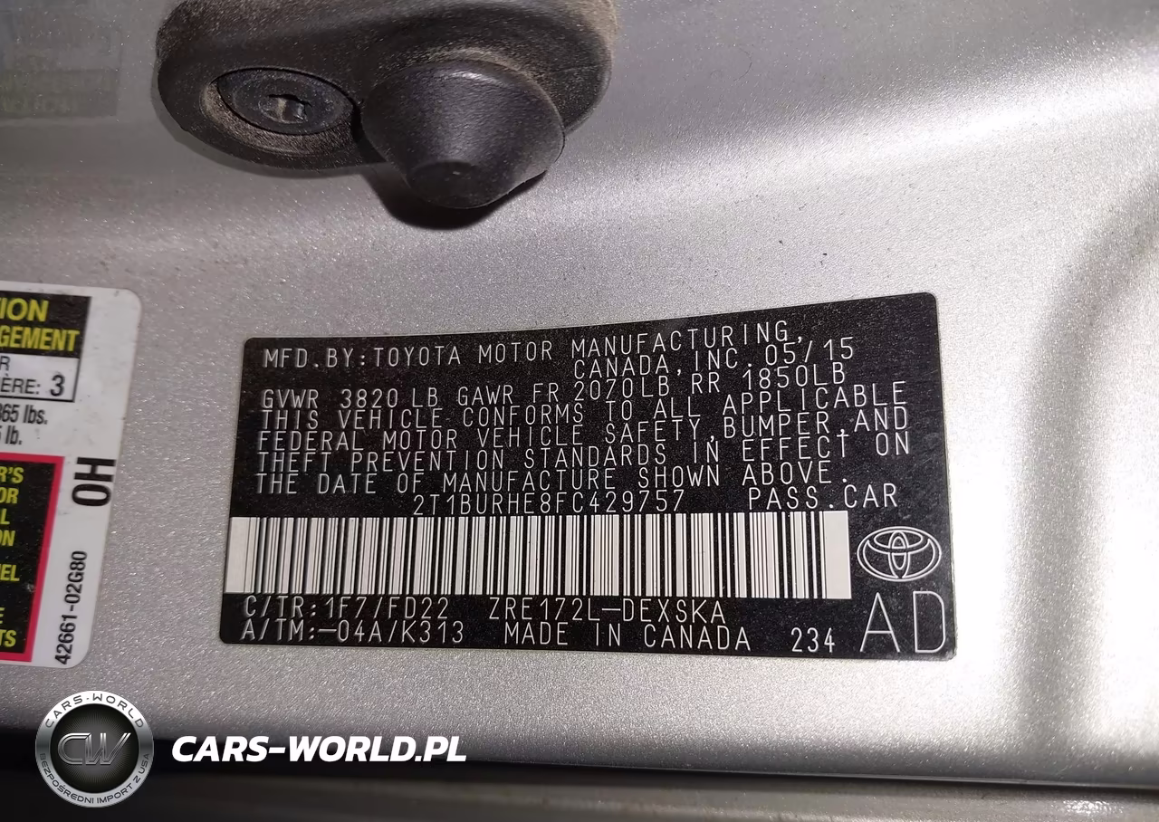 2015 Toyota Corolla S Plus VIN:2T1BURHE8FC429757 - 9
