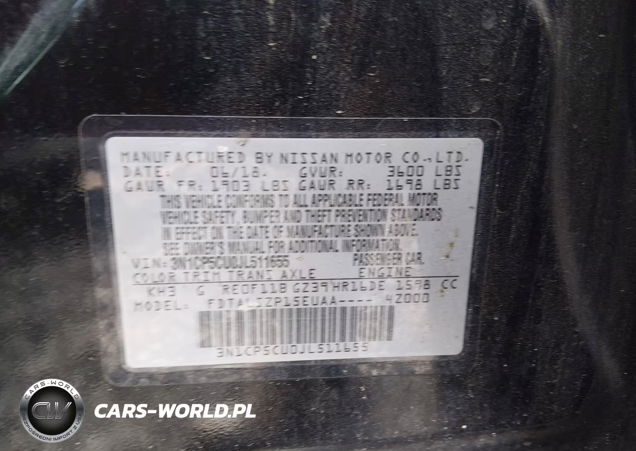 2018 Nissan Kicks Sv VIN:3N1CP5CU0JL511655 - 9