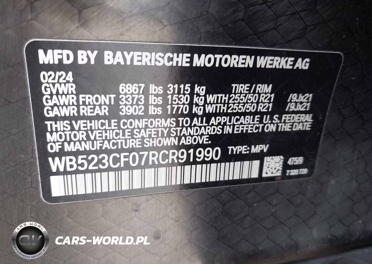 2024 BMW Ix xDrive50 VIN:WB523CF07RCR91990 - 9