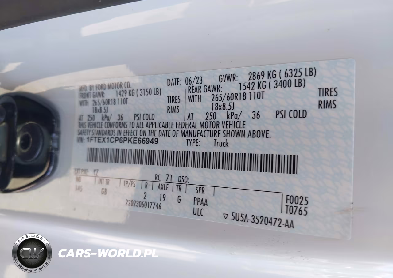 2023 Ford F-150 Xl VIN:1FTEX1CP6PKE66949 - 9