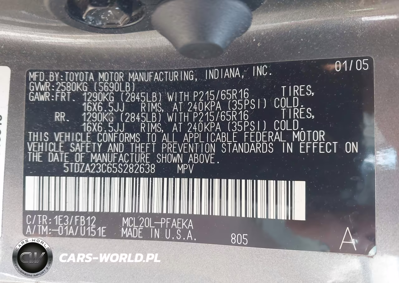 2005 Toyota Sienna Le VIN:5TDZA23C65S282638 - 9