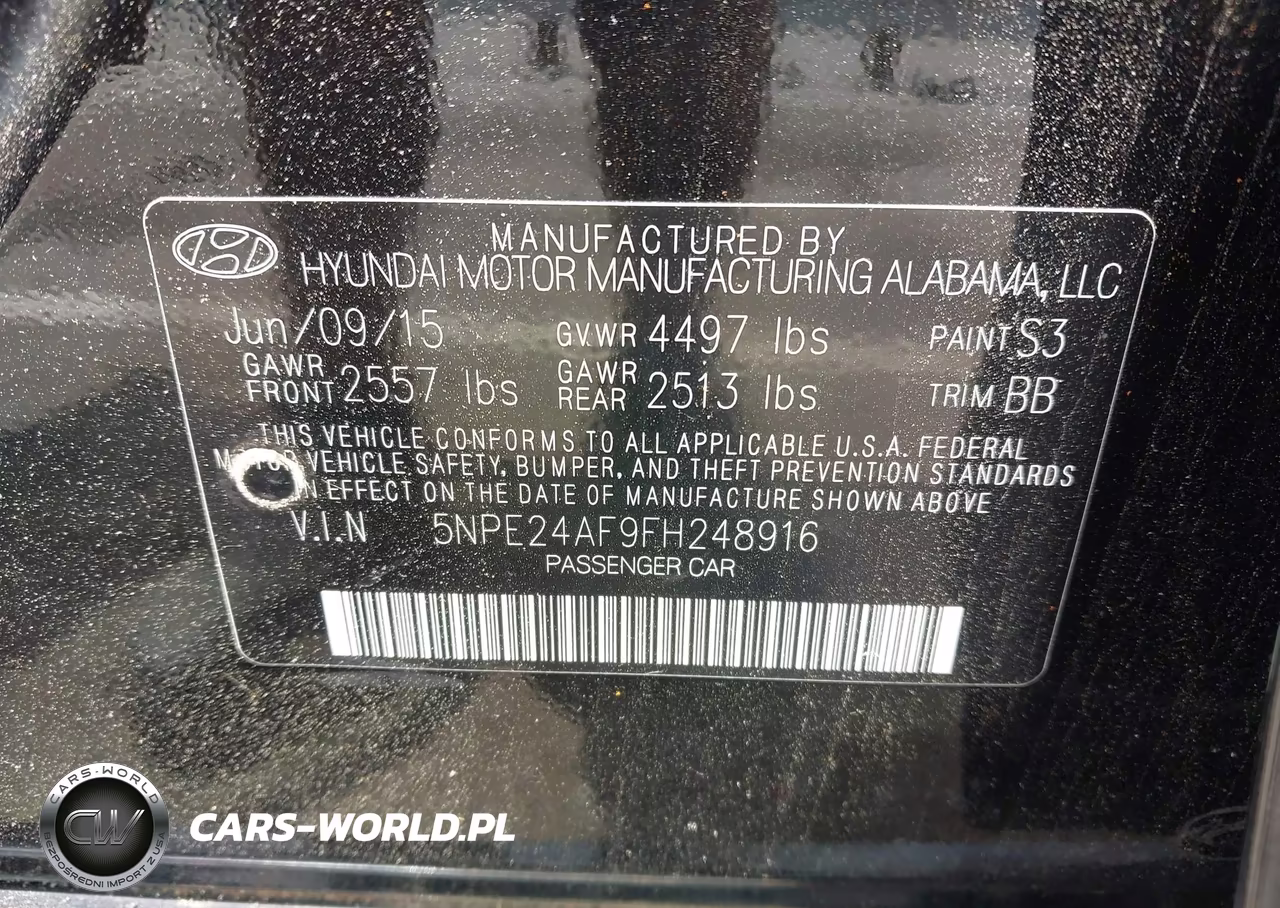 2015 Hyundai Sonata Se VIN:5NPE24AF9FH248916 - 9