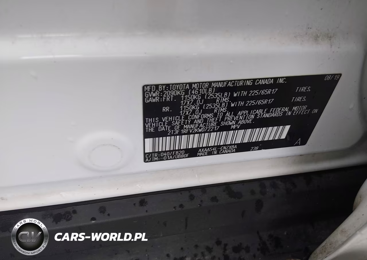 2019 Toyota Rav4 Le VIN:2T3F1RFV2KW072217 - 9