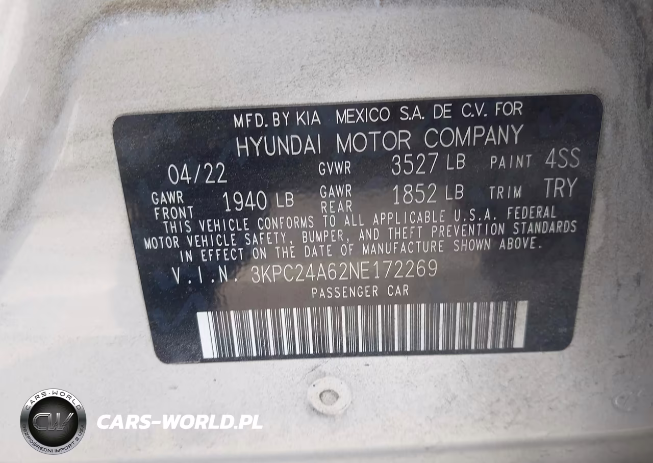2022 Hyundai Accent Sel VIN:3KPC24A62NE172269 - 9