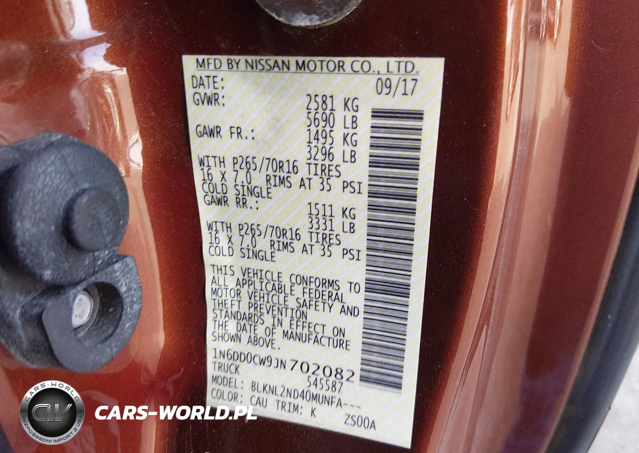 2018 Nissan Frontier Sv VIN:1N6DD0CW9JN702082 - 9