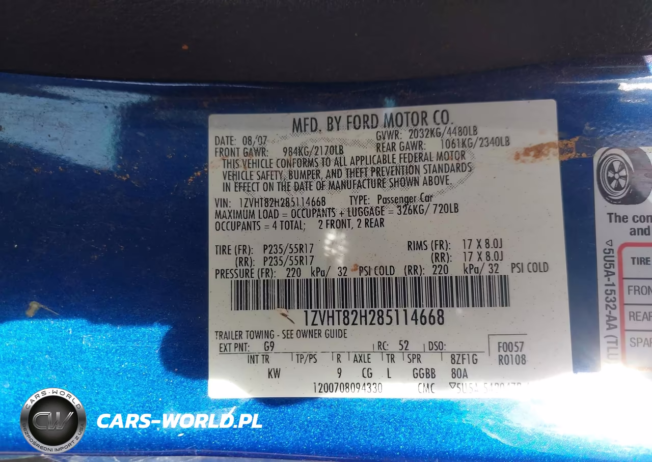 2008 Ford Mustang Gt Deluxe-Gt Premium VIN:1ZVHT82H285114668 - 9