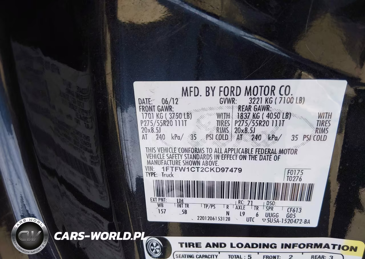 2012 Ford F-150 Fx2 VIN:1FTFW1CT2CKD97479 - 9