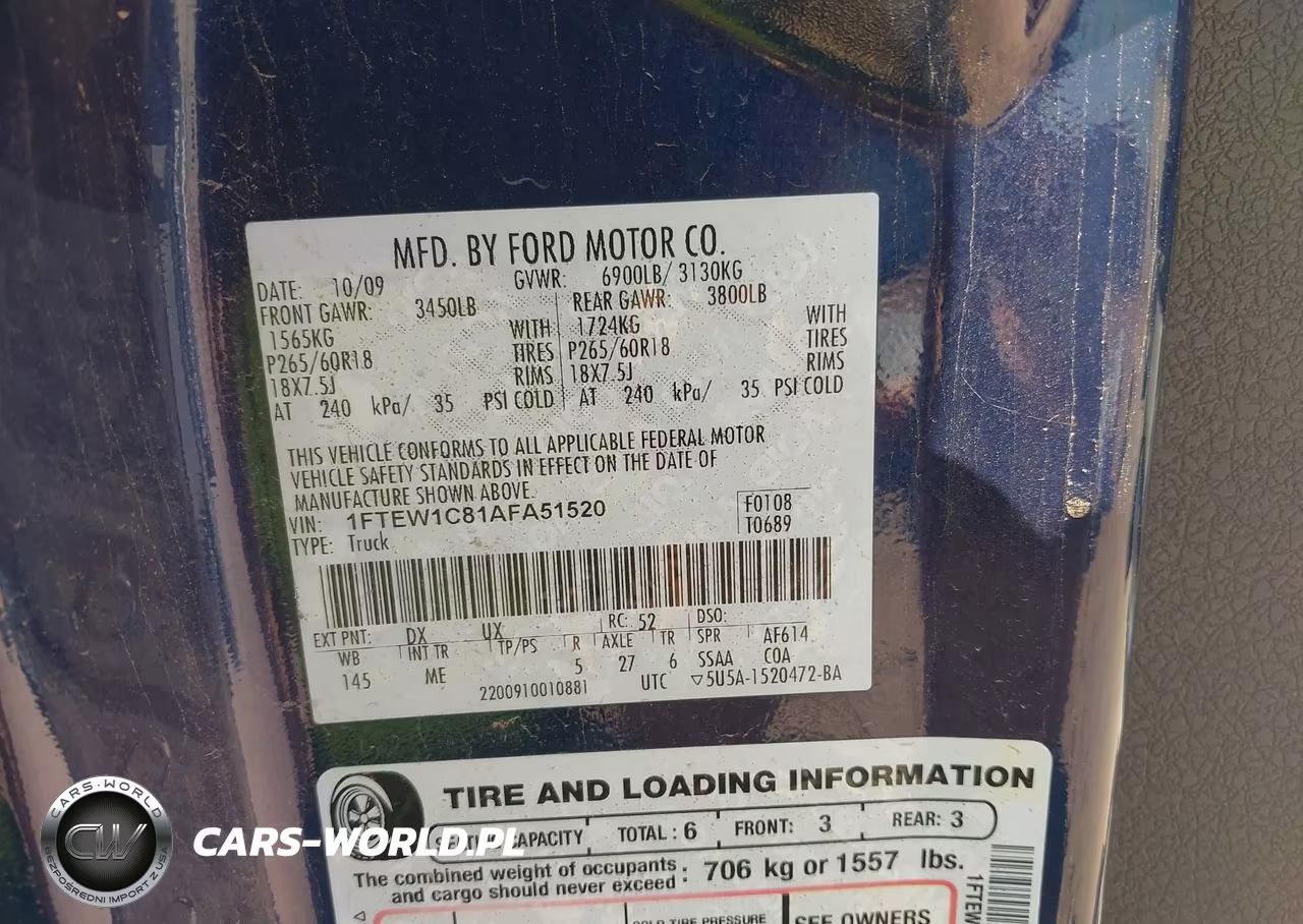2010 Ford F-150 Fx2 Sport-Xl-Xlt VIN:1FTEW1C81AFA51520 - 9